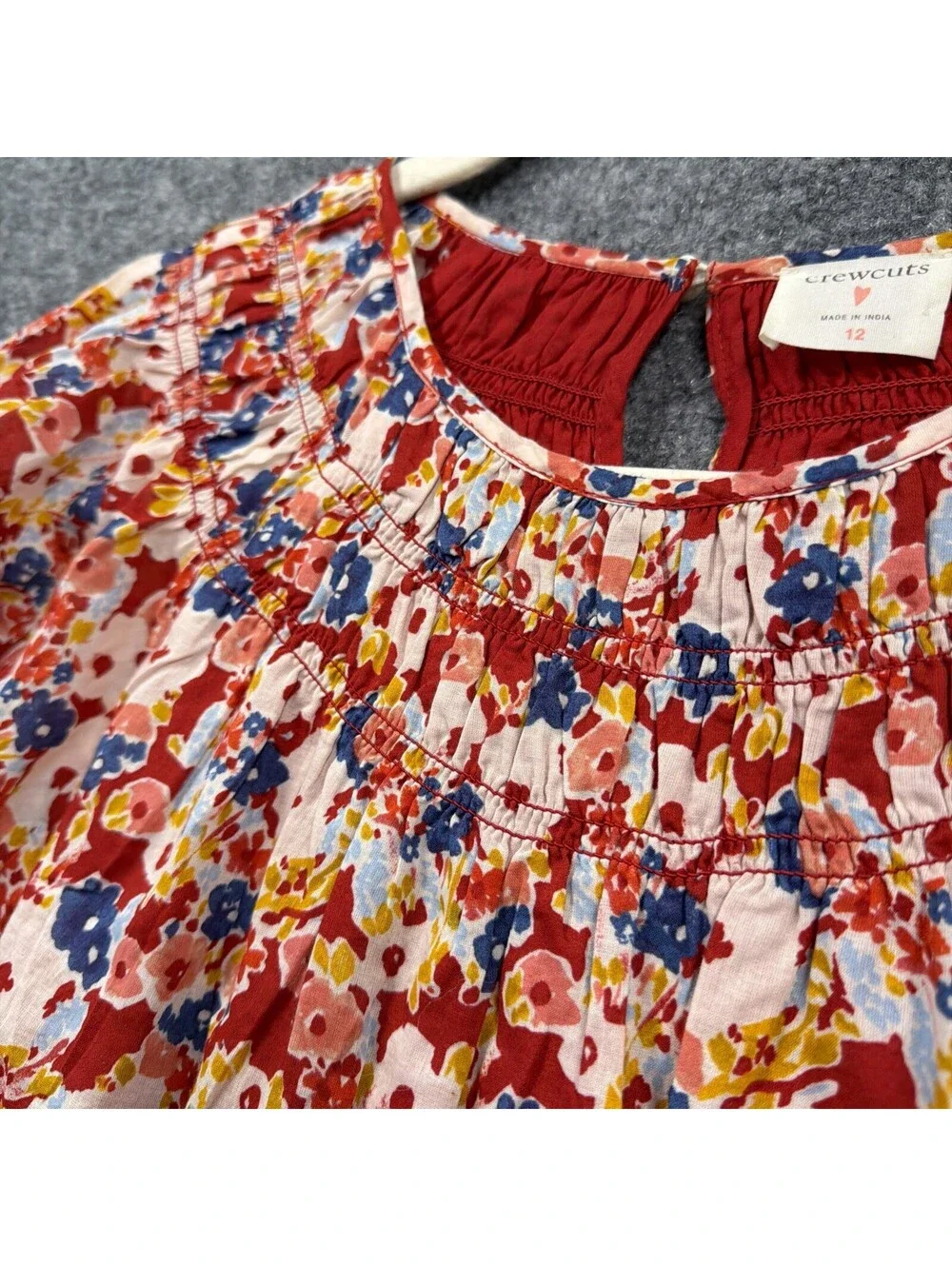 Crewcuts by J Crew Girls Red Flower Dress Size 12